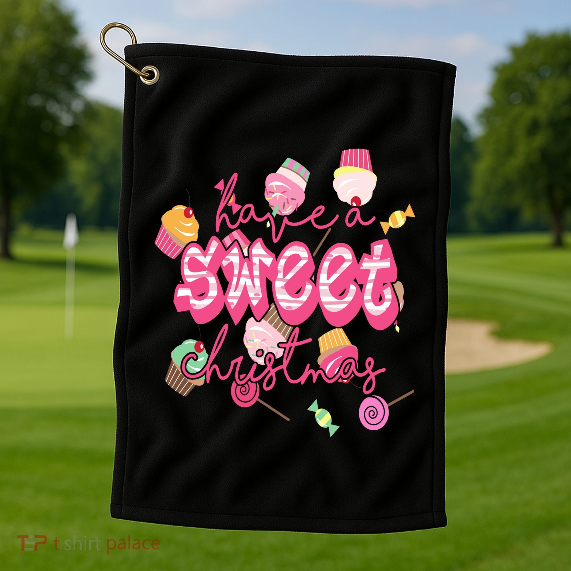 Have A Sweet Christmas Cute Candy Golf Towel