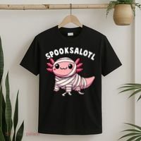 Halloween Axolotl Spooksalotl Funny Axolotl T-Shirt thumb 2