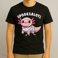 Halloween Axolotl Spooksalotl Funny Axolotl T-Shirt thumb 3