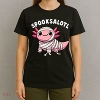 Halloween Axolotl Spooksalotl Funny Axolotl T-Shirt thumb 4