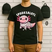 Halloween Axolotl Spooksalotl Funny Axolotl T-Shirt thumb 6