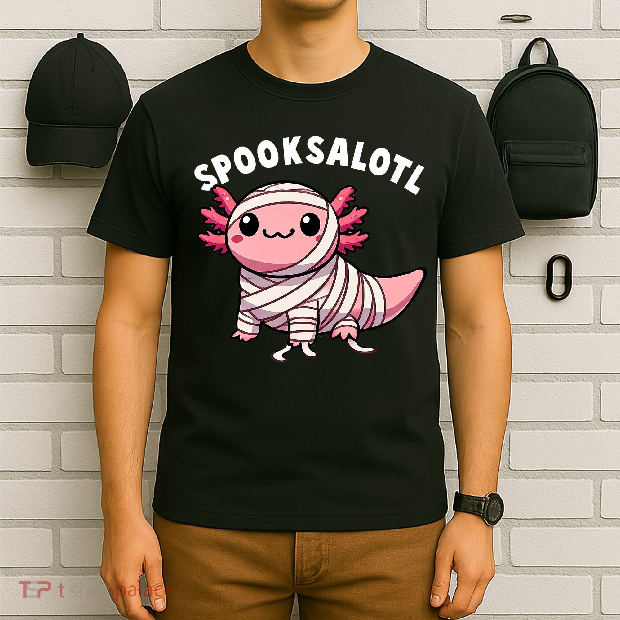 Halloween Axolotl Spooksalotl Funny Axolotl T-Shirt