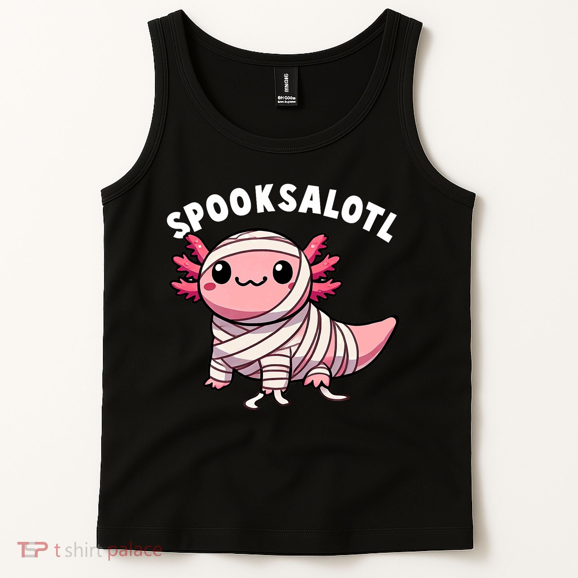Halloween Axolotl Spooksalotl Funny Axolotl Tank Top