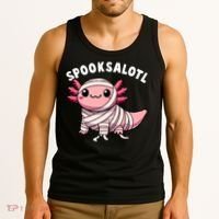 Halloween Axolotl Spooksalotl Funny Axolotl Tank Top thumb 3