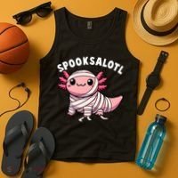 Halloween Axolotl Spooksalotl Funny Axolotl Tank Top thumb 4