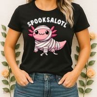 Halloween Axolotl Spooksalotl Funny Axolotl Women's T-Shirt thumb 2