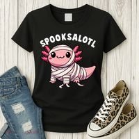Halloween Axolotl Spooksalotl Funny Axolotl Women's T-Shirt thumb 3