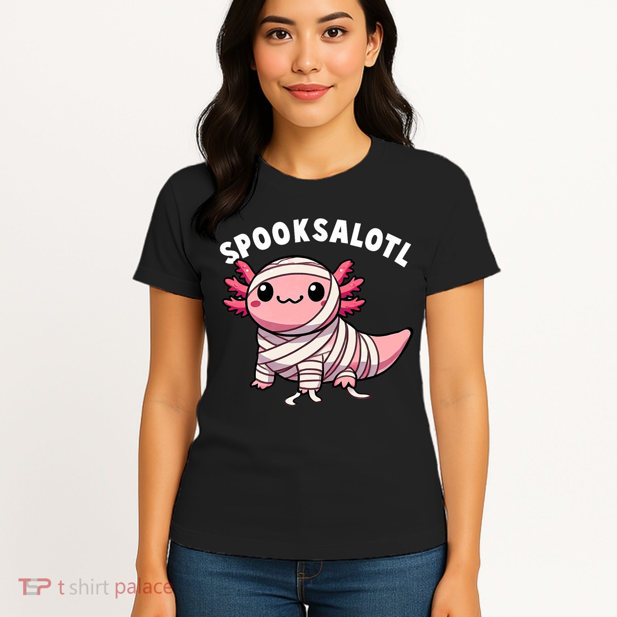 Halloween Axolotl Spooksalotl Funny Axolotl Women's T-Shirt