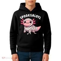 Halloween Axolotl Spooksalotl Funny Axolotl Kids Hoodie thumb 4