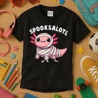 Halloween Axolotl Spooksalotl Funny Axolotl Kids T-Shirt thumb 3
