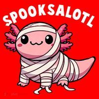 Halloween Axolotl Spooksalotl Funny Axolotl Santa Hat thumb 1