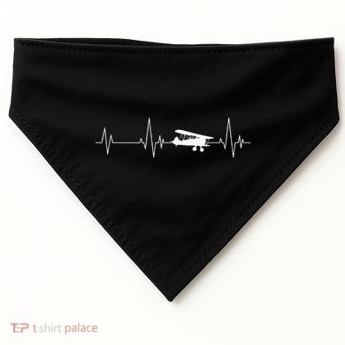 Heartbeat Airplane Single Engine EKG Aviator Flying Pilot USA-Made Doggie Bandana