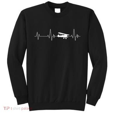 Heartbeat Airplane Single Engine EKG Aviator Flying Pilot Sweatshirt