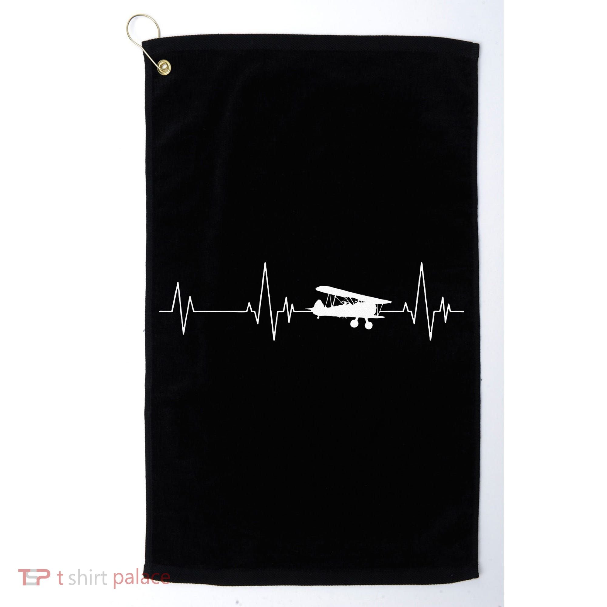 Heartbeat Airplane Single Engine EKG Aviator Flying Pilot Golf Towel