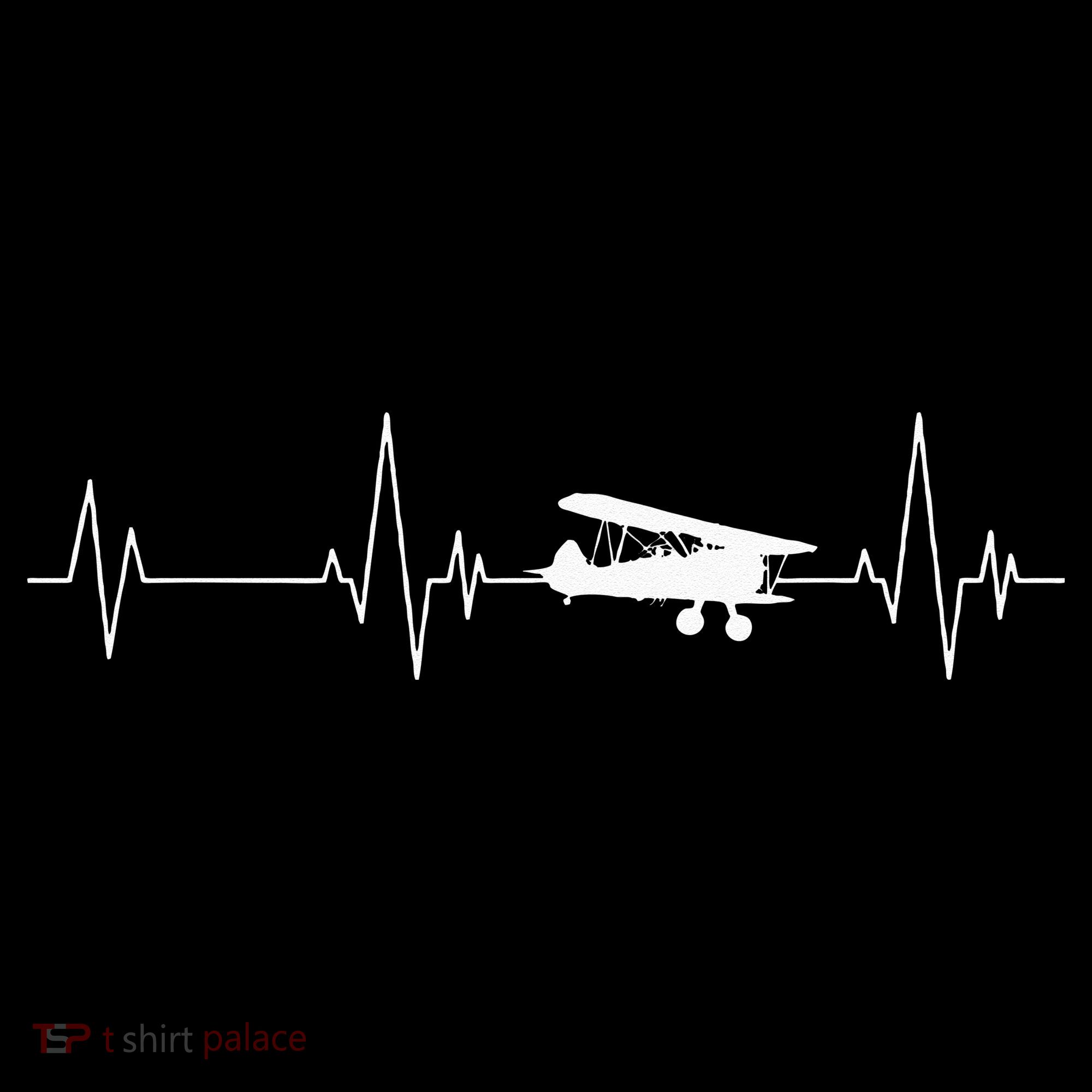 Heartbeat Airplane Single Engine EKG Aviator Flying Pilot Women's T-Shirt