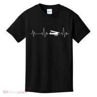 Heartbeat Airplane Single Engine EKG Aviator Flying Pilot Kids T-Shirt thumb 0