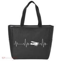 Heartbeat Airplane Single Engine EKG Aviator Flying Pilot Tote Bag thumb 0