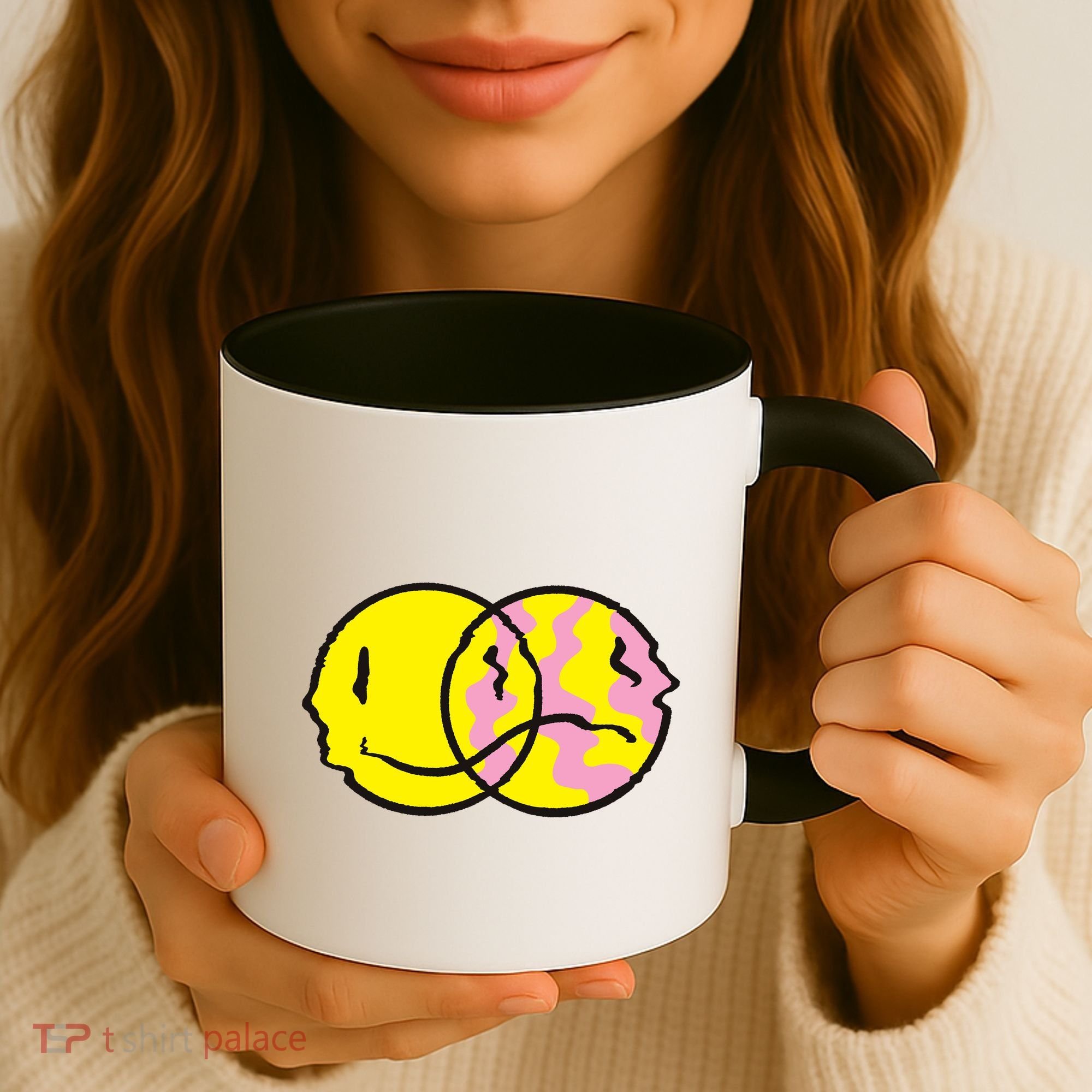 Happy And Sad Emoji Coffee Mug