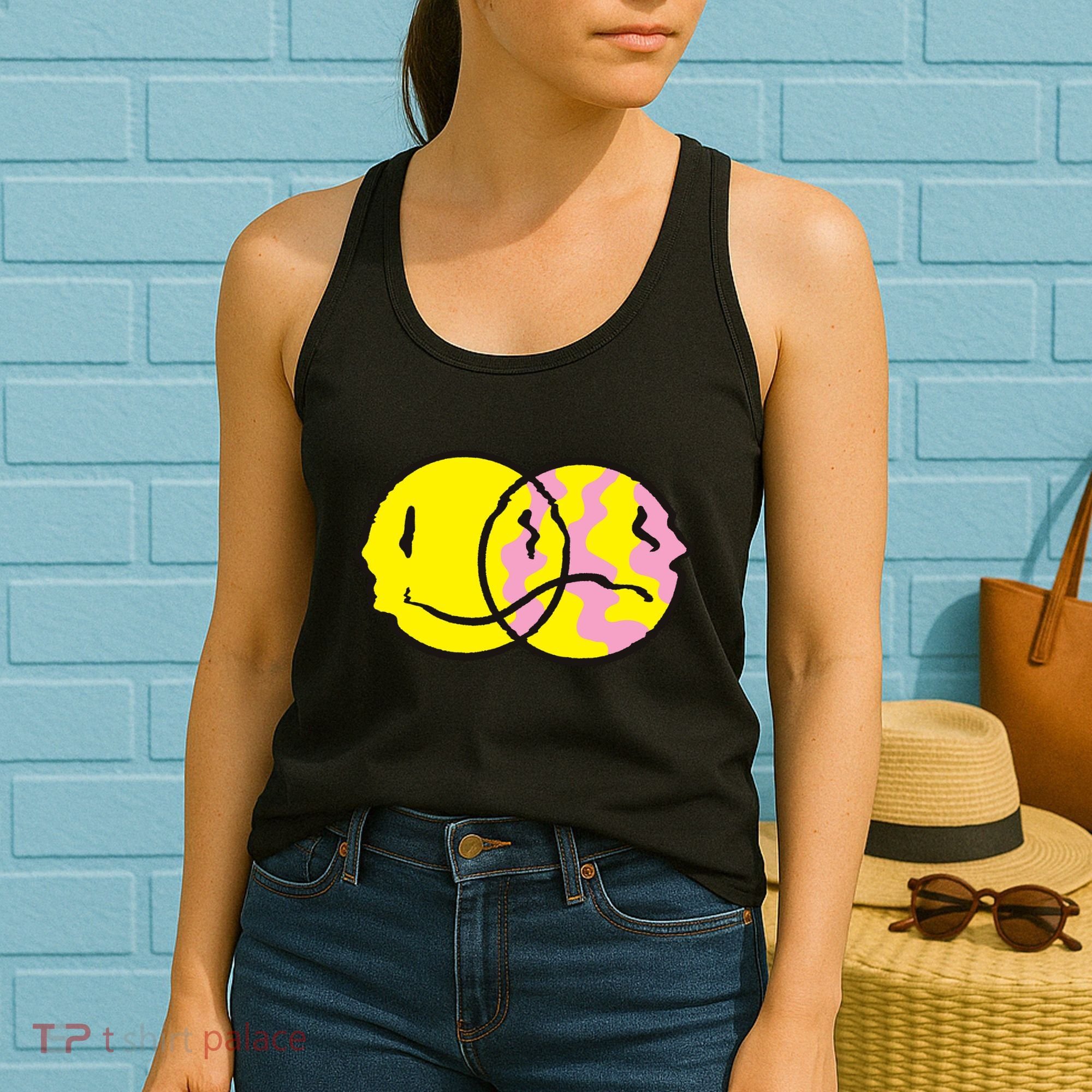 Happy And Sad Emoji Women's Tank Top