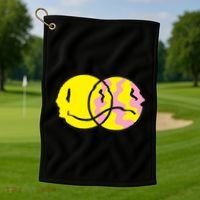 Happy And Sad Emoji Golf Towel thumb 1