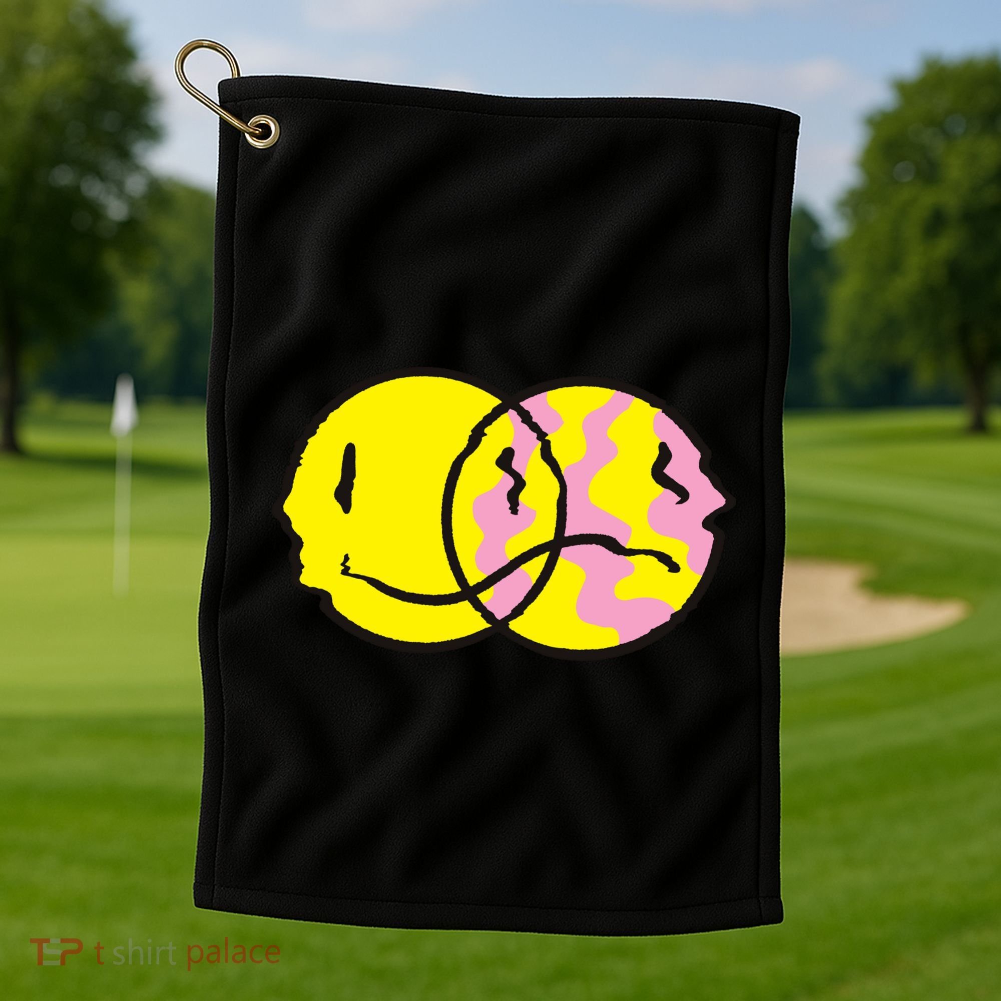 Happy And Sad Emoji Golf Towel