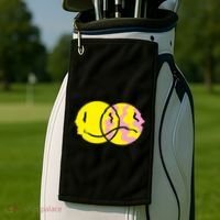 Happy And Sad Emoji Golf Towel thumb 2