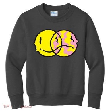 Happy And Sad Emoji Kids Sweatshirt