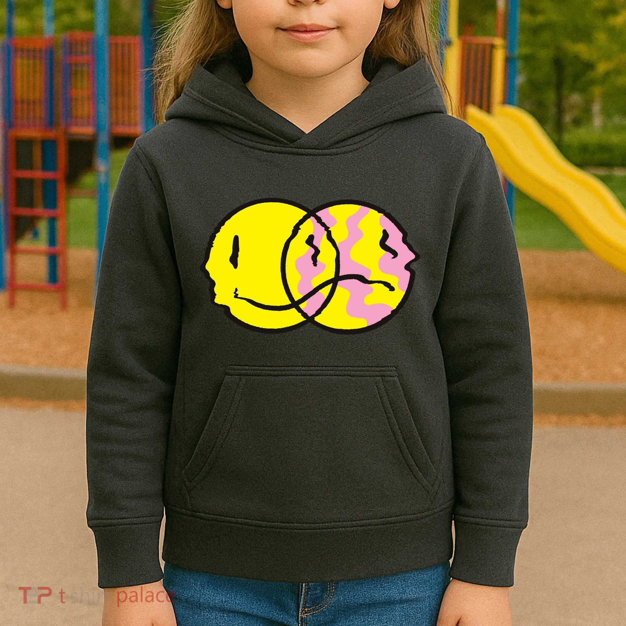 Happy And Sad Emoji Kids Hoodie