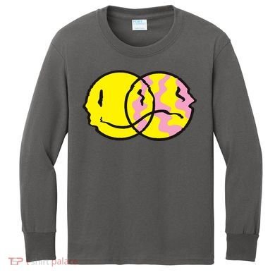 Happy And Sad Emoji Kids Long Sleeve Shirt
