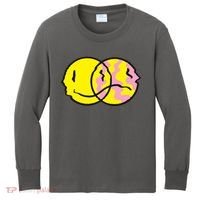 Happy And Sad Emoji Kids Long Sleeve Shirt thumb 0
