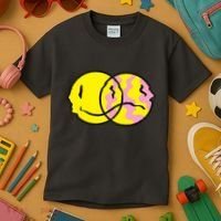 Happy And Sad Emoji Kids T-Shirt thumb 3