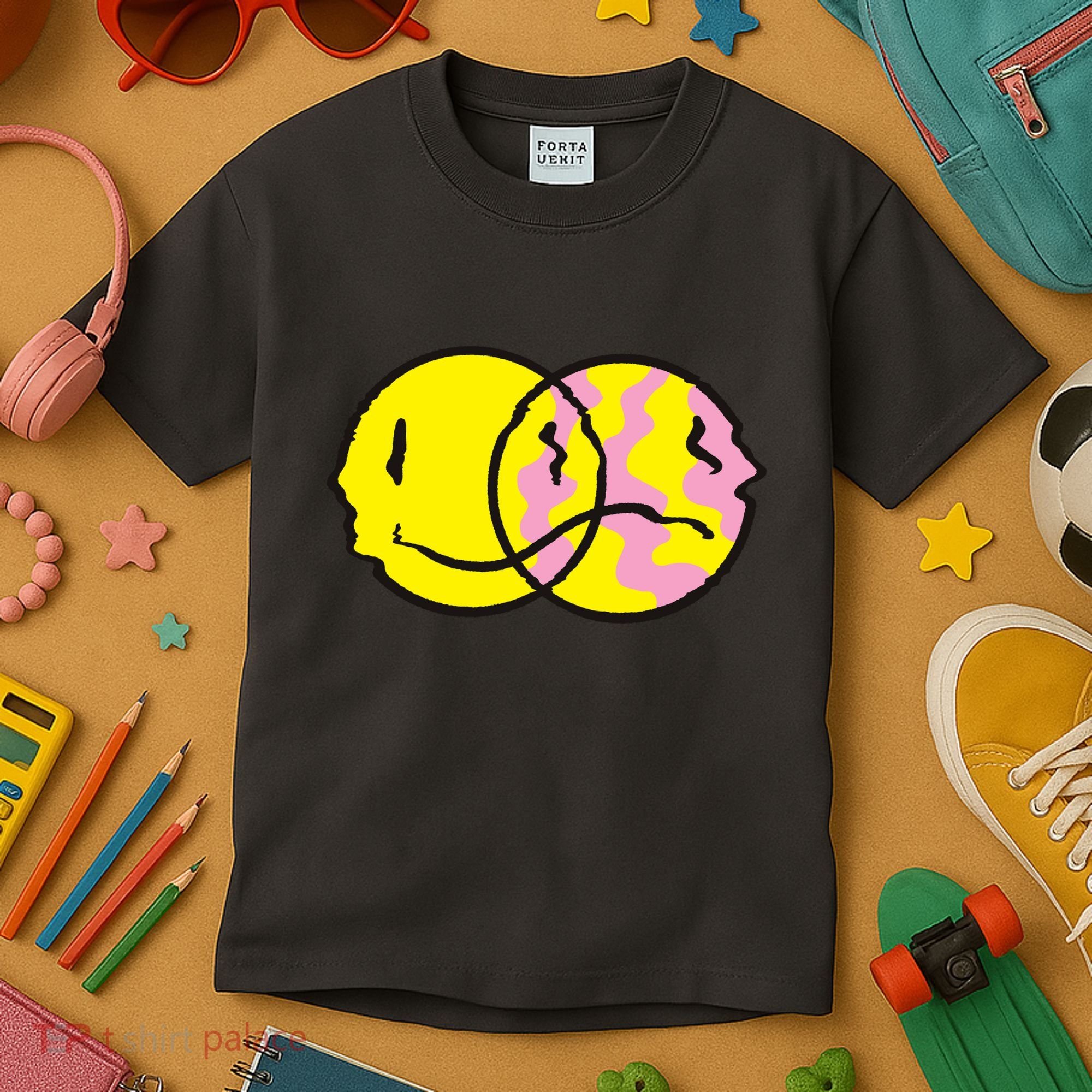 Happy And Sad Emoji Kids T-Shirt
