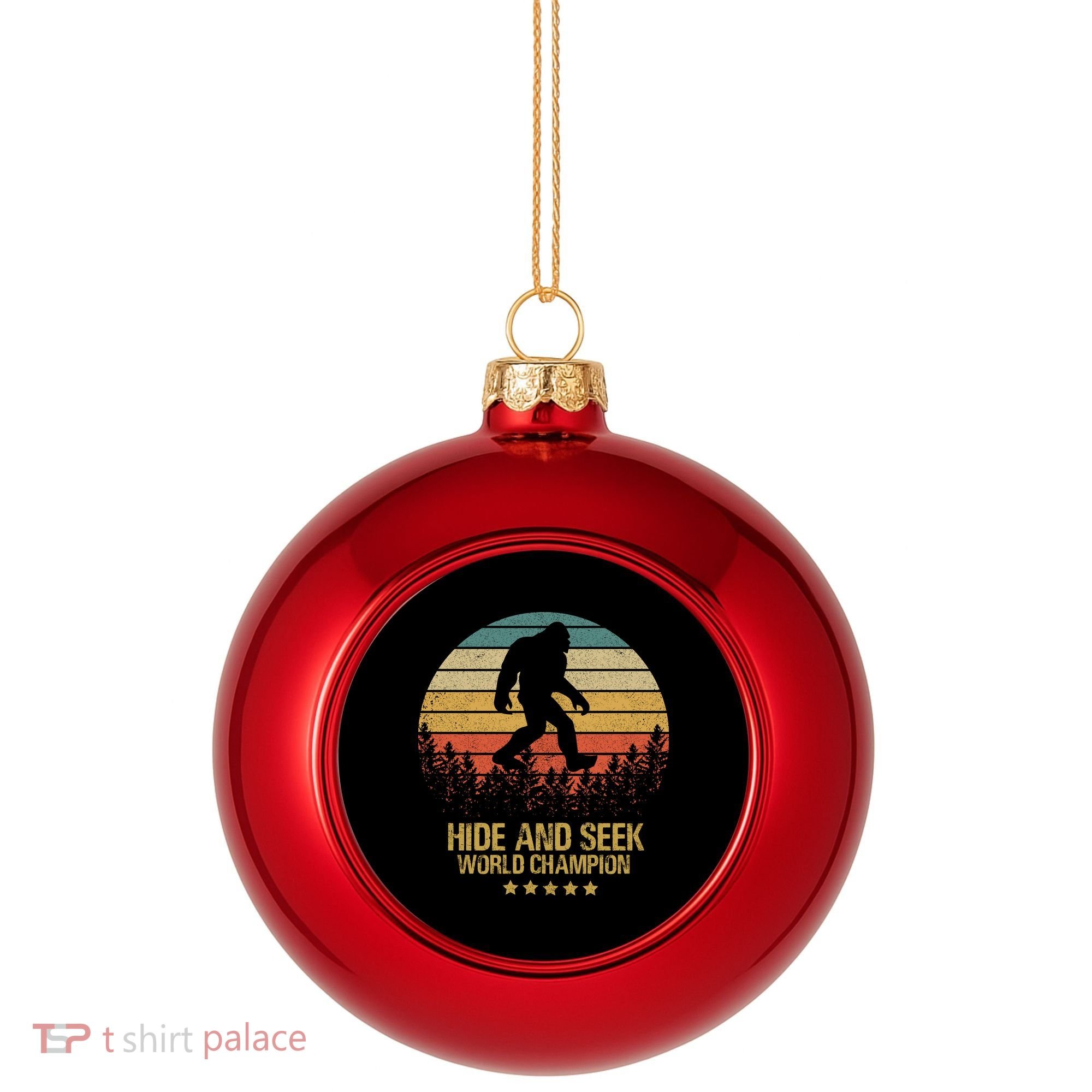 Hide And Seek World Champion Sasquatch Plastic Christmas Ball Ornament