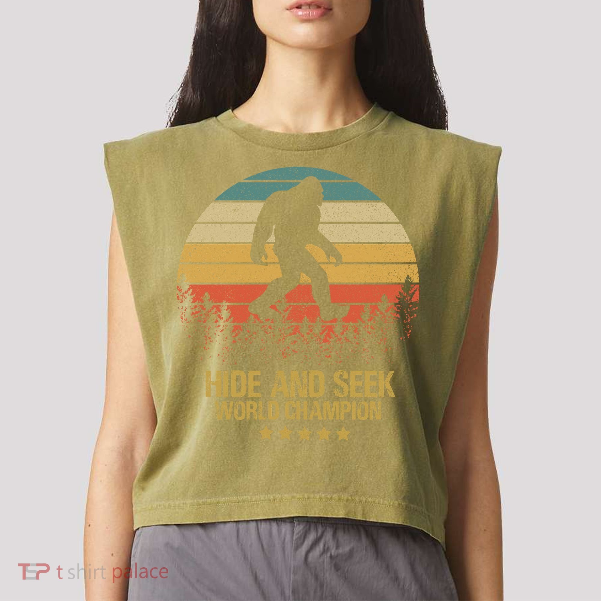Hide And Seek World Champion Sasquatch Garment-Dyed Women's Muscle Tee