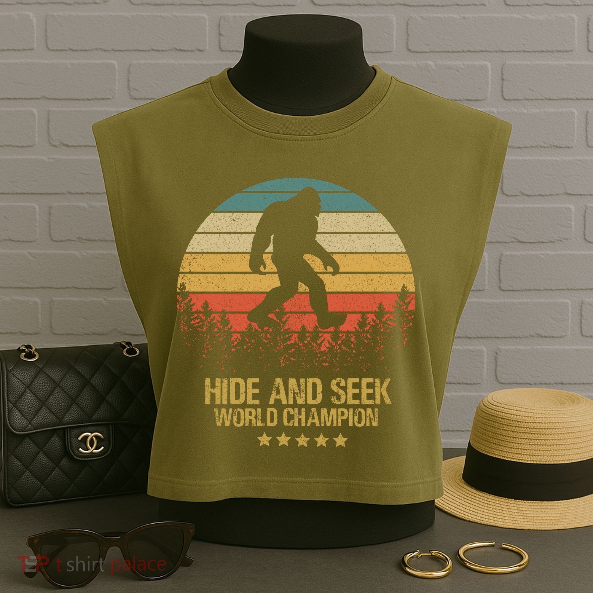 Hide And Seek World Champion Sasquatch Garment-Dyed Women's Muscle Tee
