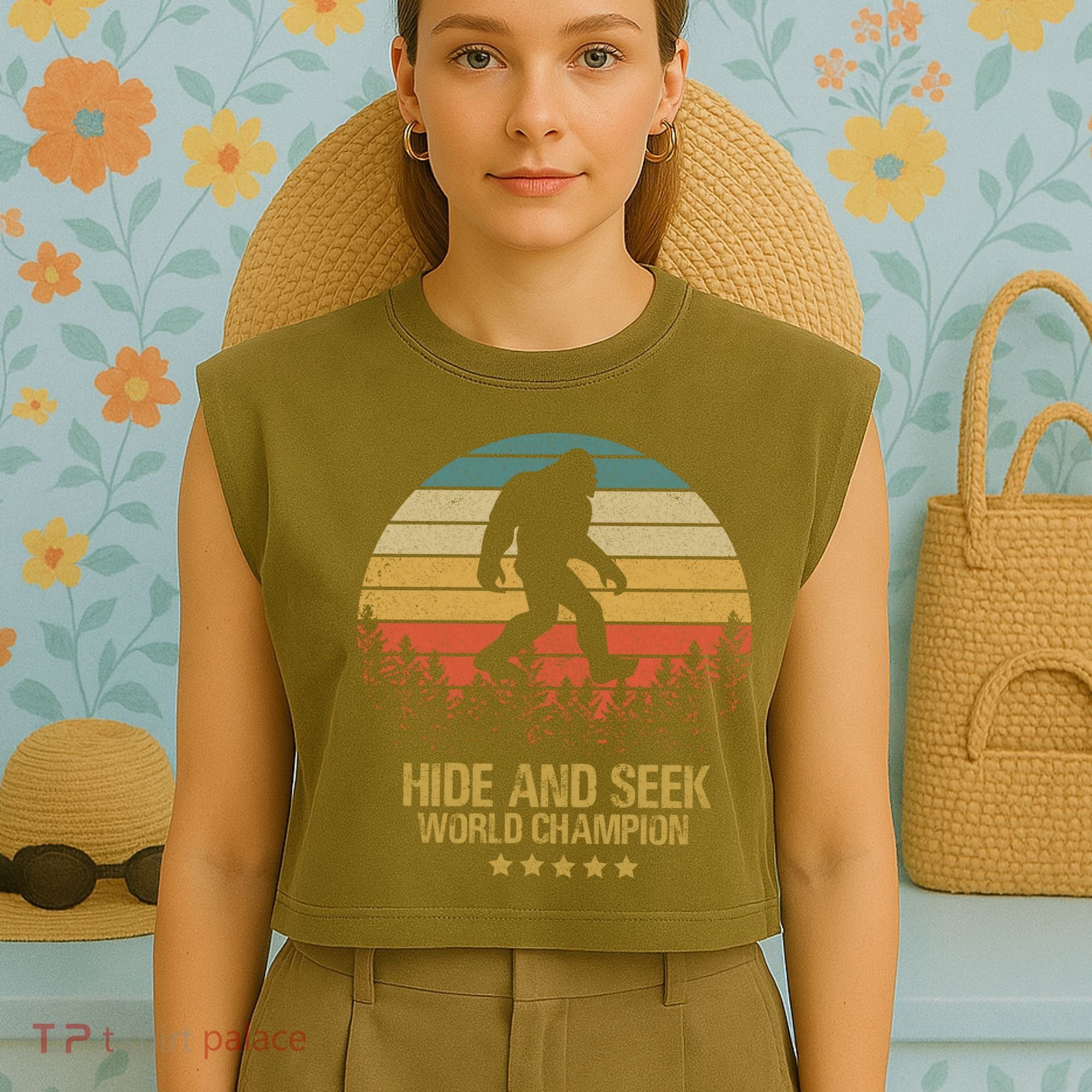 Hide And Seek World Champion Sasquatch Garment-Dyed Women's Muscle Tee