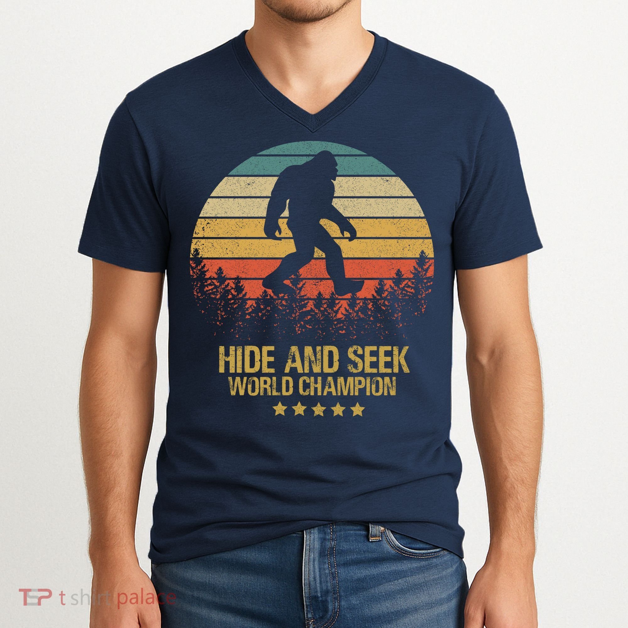 Hide And Seek World Champion Sasquatch V-Neck T-Shirt