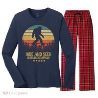 Hide And Seek World Champion Sasquatch Women's Long Sleeve Flannel Pajama Set  thumb 0