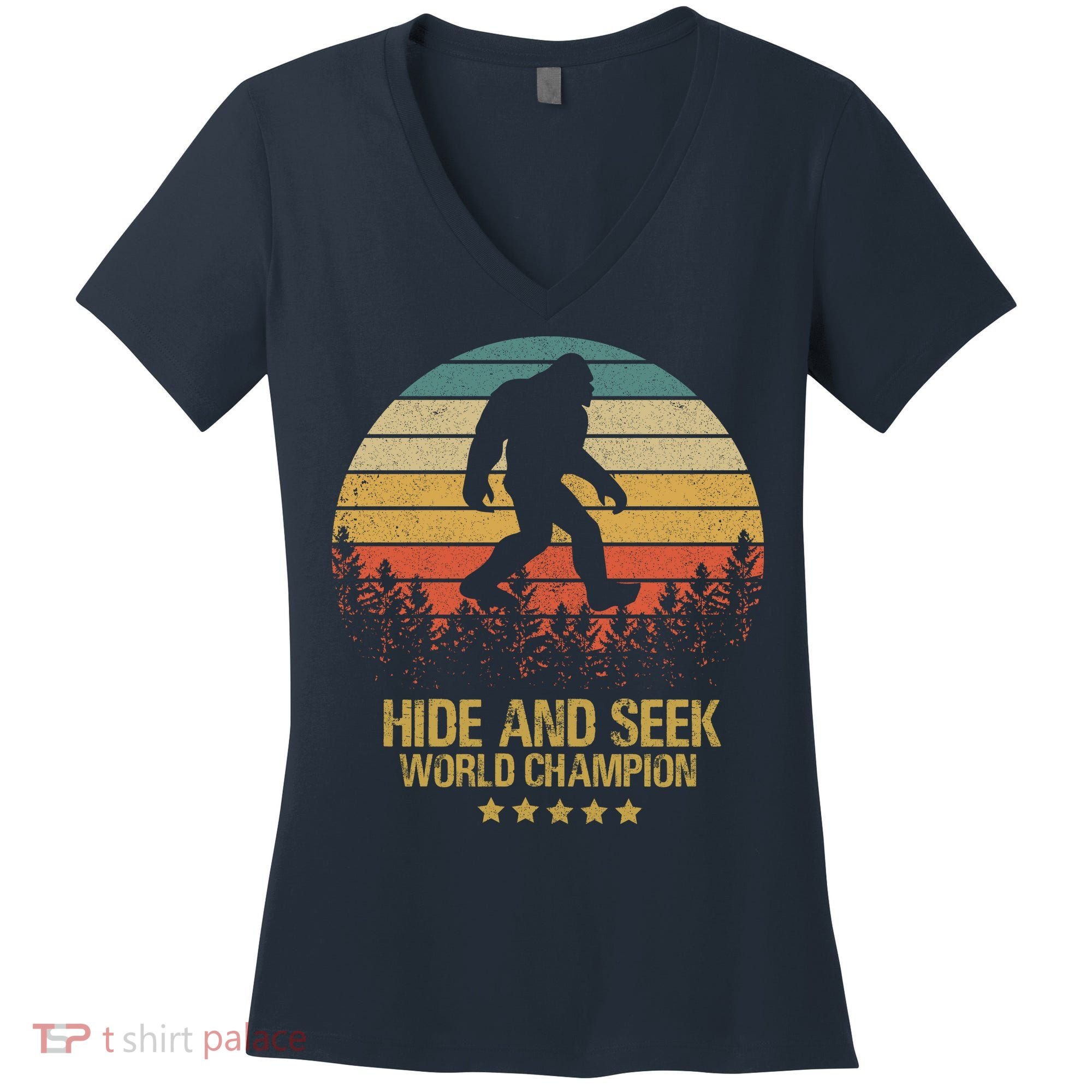 Hide And Seek World Champion Sasquatch Women's V-Neck T-Shirt
