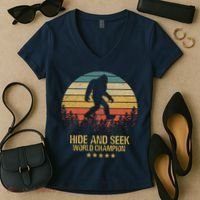 Hide And Seek World Champion Sasquatch Women's V-Neck T-Shirt thumb 2
