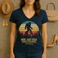 Hide And Seek World Champion Sasquatch Women's V-Neck T-Shirt thumb 3