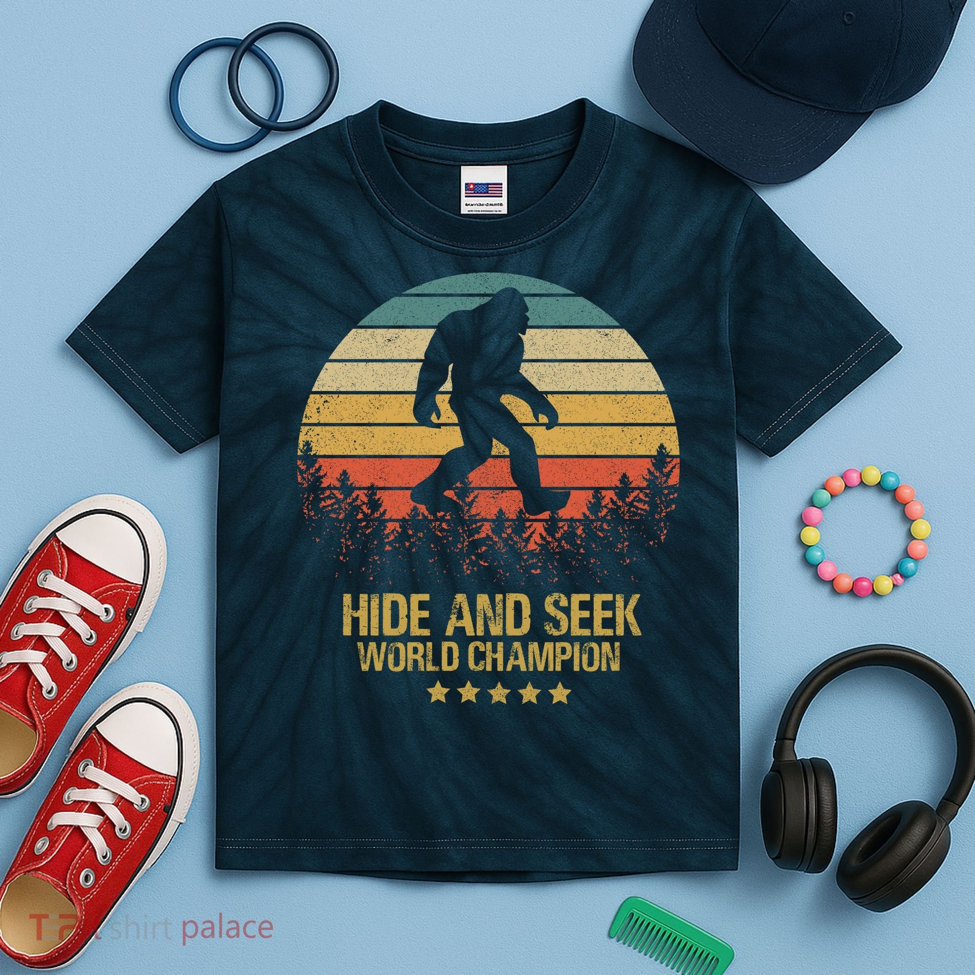 Hide And Seek World Champion Sasquatch Kids Tie-Dye T-Shirt