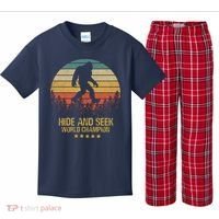 Hide And Seek World Champion Sasquatch Kids Plaid Pajama Set thumb 0