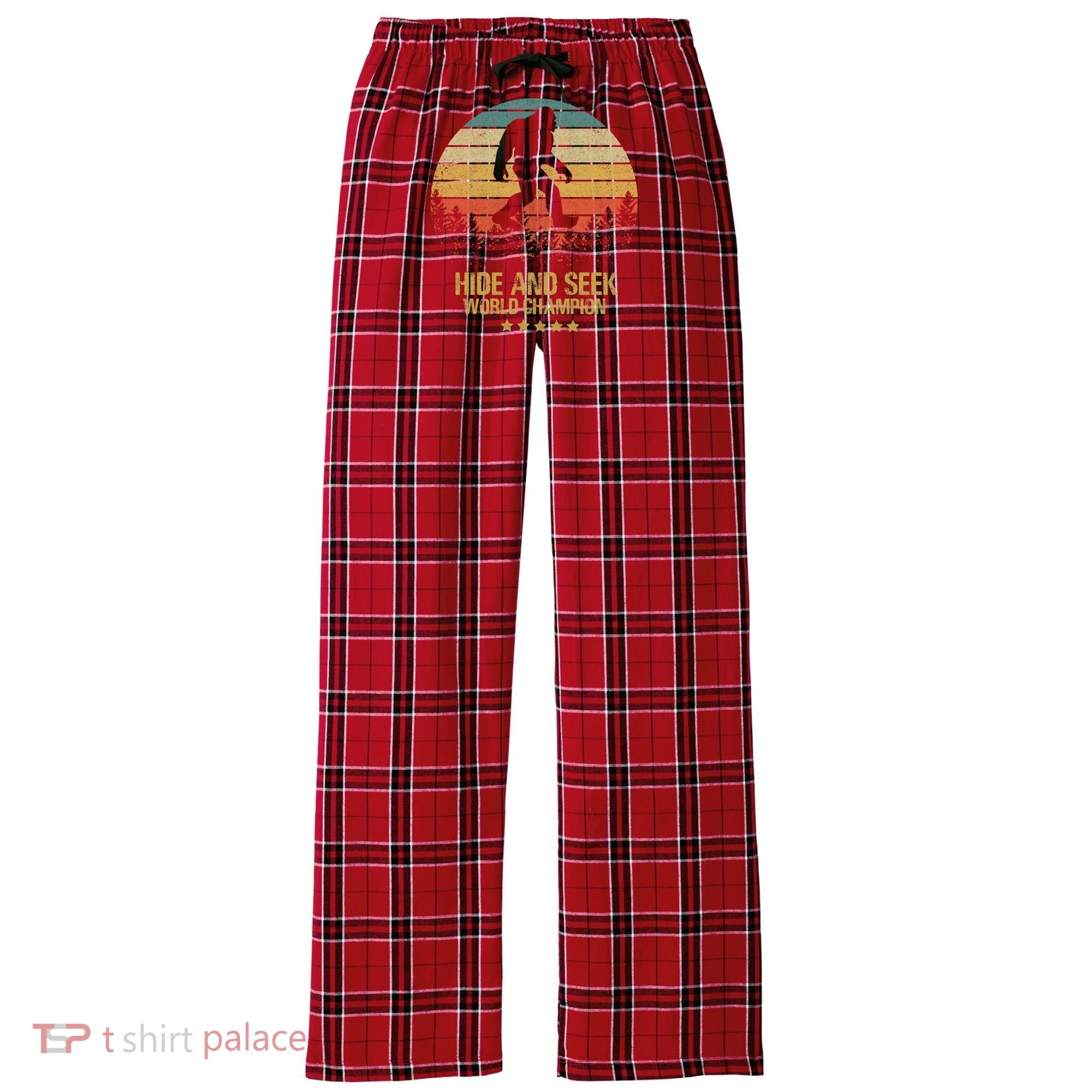 Hide And Seek World Champion Sasquatch Women's Flannel Plaid Pajama Pants