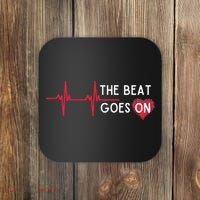 Heart Attack Surgery The Beat Goes On Survivor Rehab Recover Coaster thumb 0