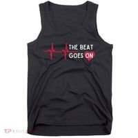 Heart Attack Surgery The Beat Goes On Survivor Rehab Recover Tank Top thumb 0