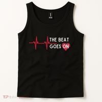 Heart Attack Surgery The Beat Goes On Survivor Rehab Recover Tank Top thumb 2