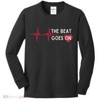 Heart Attack Surgery The Beat Goes On Survivor Rehab Recover Kids Long Sleeve Shirt thumb 0