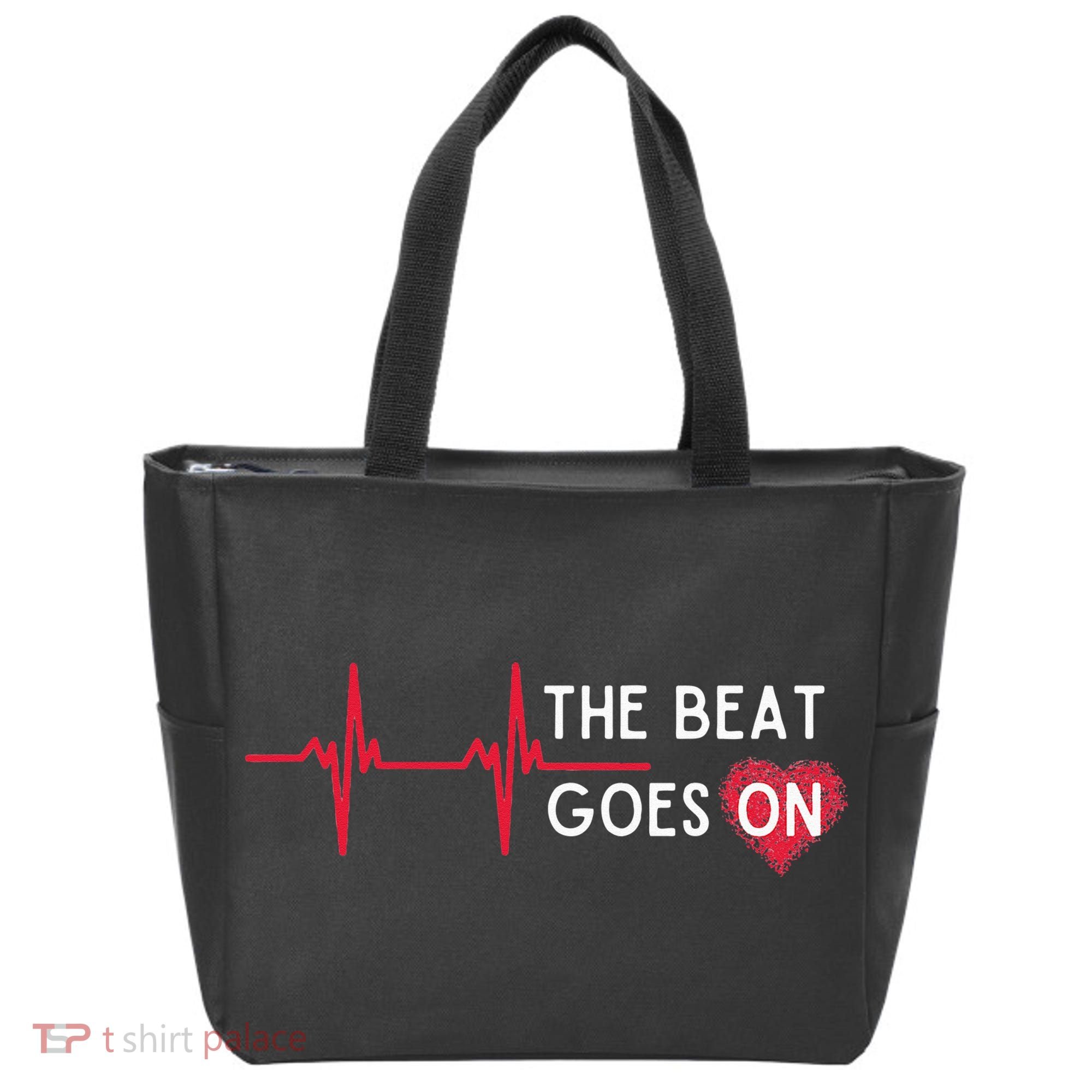 Heart Attack Surgery The Beat Goes On Survivor Rehab Recover Tote Bag