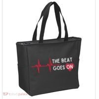 Heart Attack Surgery The Beat Goes On Survivor Rehab Recover Tote Bag thumb 2
